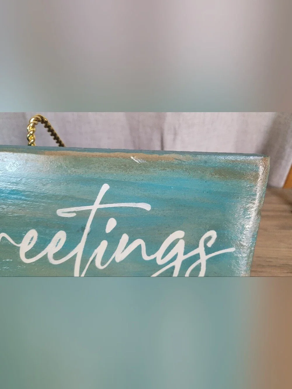 Coastal 'Seas & Greetings' Wall Plaque - Teal